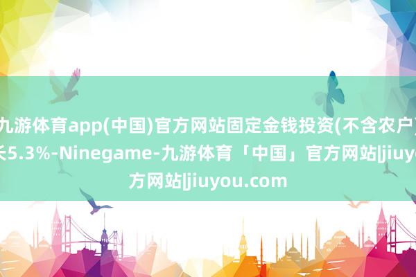 九游体育app(中国)官方网站固定金钱投资(不含农户)同比增长5.3%-Ninegame-九游体育「中国」官方网站|jiuyou.com