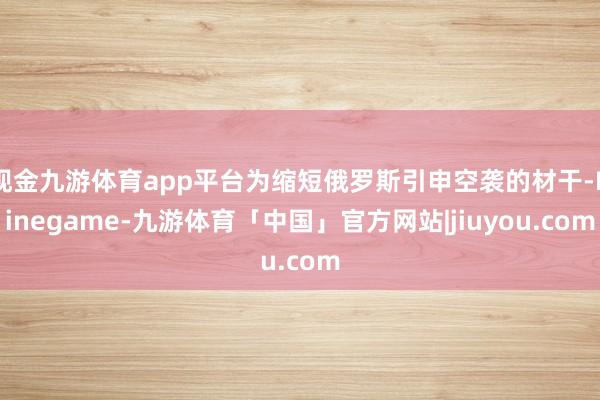 现金九游体育app平台为缩短俄罗斯引申空袭的材干-Ninegame-九游体育「中国」官方网站|jiuyou.com